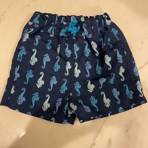 Rachel Riley boys seahorse print swim trunks 12 months